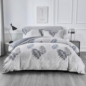 Juego de <span class=keywords><strong>Funda</strong></span> Nórdica Botánica, Juego de Ropa de Cama con Estampado de Hojas, <span class=keywords><strong>Funda</strong></span> Nórdica Suave para Dormitorio Moderno con Estampado de Hojas - Product Image 5