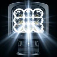 Lampe de travail LED carrée 5,3 pouces 90W, étanche IP68, 12-48V, 6480lm, lampe auxiliaire de conduite, tout-terrain, voiture, camion, chariot élévateur, machinerie