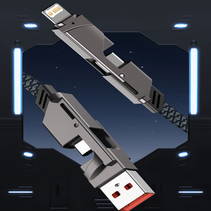 Câble USB <span class=keywords><strong>4</strong></span> en 1 Type C vers USB C avec affichage PD pour <span class=keywords><strong>iPhone</strong></span> 15 14, chargeur rapide pour Samsung Huawei - Product Image 4