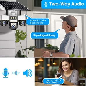 V380 Aov 24h Enregistrement 3lens 3ptz 4g Caméra solaire extérieure Ip66 Couleur <span class=keywords><strong>Version</strong></span> nuit Audio bidirectionnel Cctv Caméra de sécurité sans fil - Product Image 2