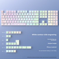 In Stock Wholesale White/Black Contour Lines 4.0 Keycaps Original Factory Height 130-key Two Color Injecting Mold Mini Full Set