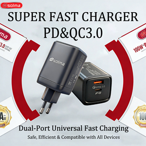 Cargador Rápido de Doble Puerto <span class=keywords><strong>Solma</strong></span> Family Design KC CB CE de 25 W, Cargador de Supercarga para Teléfono para Samsung Xiaomi iPhone - Product Image 1