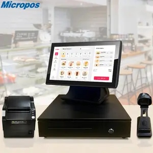 Nieuwe Wifi Pos Betalingsorder Machine Pos Kassier Scherm Alles In Één Pos-Systeem Met Klantendisplay