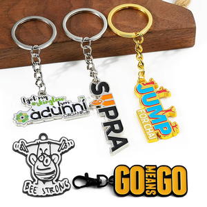 निर्माता कीरिंग 3 डी लोगो पत्र कुंजी श्रृंखला व्यक्तिगत हार्ड सॉफ्ट एनमेल कस्टम धातु कीचेन - Product Image 4