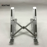 IKATAK Argent Aluminium Portable Pliable Support Pour Ordinateur Portable Niveau De L'oeil Conception Ergonomique Extensible Caractéristique MacBook/Surface/