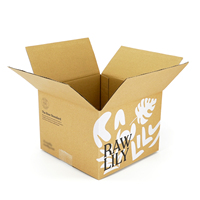 Caja de Envío Impresa de Cartón Kraft Natural Sin Recubrimiento, Económica y al Por Mayor, con Diseño de Plantas Tropicales para Marcas de Cosméticos Orgánicos