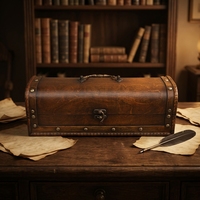Coffre en bois rectangulaire brun antique avec serrure numérique, pour rangement de bijoux, organisateur de bureau, écologique, multifonctionnel, avec poignées, 33x15x85cm