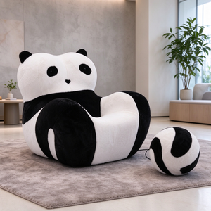 โซฟาตุ๊กตาแพนด้ารูปสัตว์ เก้าอี้นั่งเล่นสำหรับเด็ก เบาะนั่งนุ่มสบาย โซฟาการ์ตูนแบบสบายๆ พร้อมที่วางเท้า สำหรับห้องนั่งเล่นและห้องนอน - Product Image 3