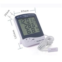 Thermomètre hygromètre numérique de grande taille pour intérieur et extérieur de haute qualité avec affichage de l'horloge PMTC-SH109