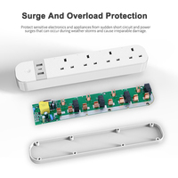 Enchufe inteligente WiFi Tuya con toma de corriente estándar del Reino Unido y puerto USB para Alexa y Google Home