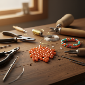 Ilan Abalorios Perline acriliche arancioni da 8 mm 19 g per la creazione di gioielli - Product Image 3