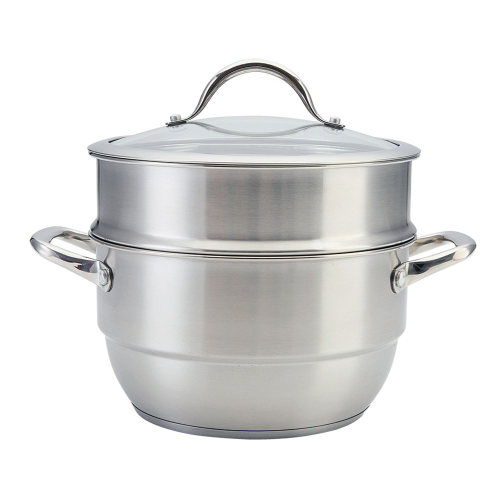 Stainless Steel Cookware Set with Glass Lid Multifunction Saucepan and Casserole with Steamer Set · image 2