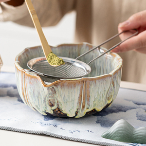 Juego de Utensilios de Té <span class=keywords><strong>Matcha</strong></span> de Bambú Hechos a Mano de Estilo Lujoso Personalizado, con Acabado Retro Glaseado y Efecto Seda Quemada, con Batidor de Bambú y Jarra con Boquilla - Product Image 4