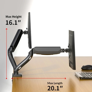 Soporte de <span class=keywords><strong>Monitor</strong></span> ajustable <span class=keywords><strong>doble</strong></span> de alta calidad, soporte de escritorio de <span class=keywords><strong>doble</strong></span> <span class=keywords><strong>brazo</strong></span> para pantalla de ordenador de oficina - Product Image 6