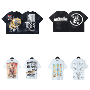2025 Chất lượng cao 'địa Ngục đường phố' Retro đích thực thương hiệu thời trang nam & nữ lỏng lẻo NFC scanable 100% cotton thường T-Shirts - Product Image 5