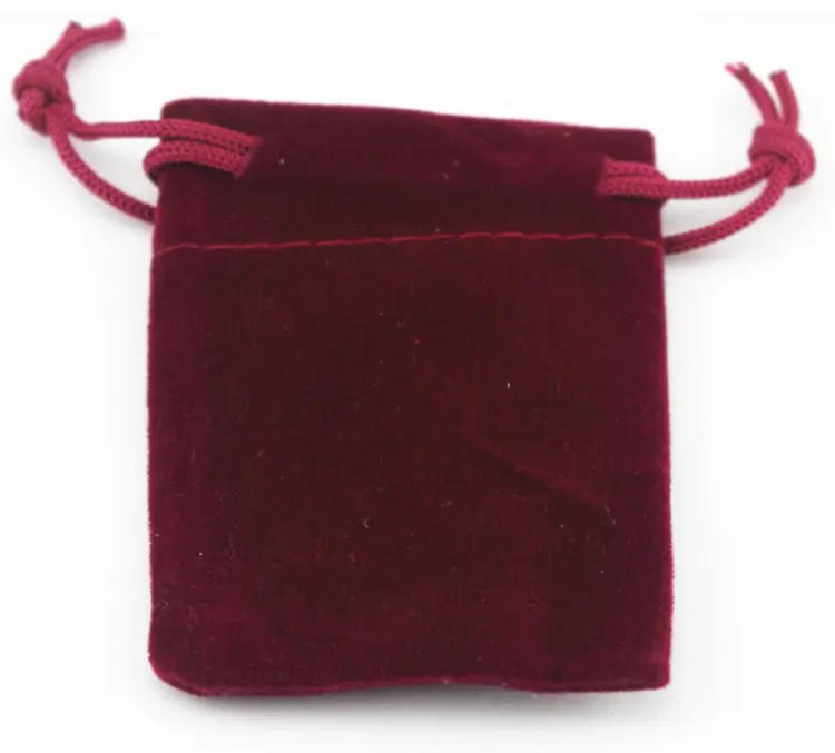 velvet ribbon pouch bag Custom Drawstring Suede Earring necklace Packaging Bag