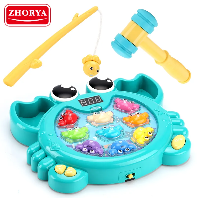 Zhorya - Brinquedo educativo para crianças em forma de caranguejo, brinquedo interativo pai-filho, brinquedo magnético de pesca, desenho fofo