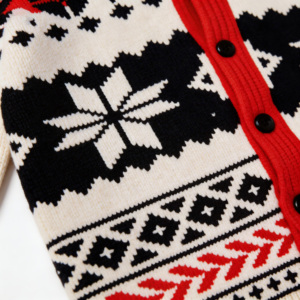 Cárdigan de punto Fair Isle para <span class=keywords><strong>hombre</strong></span> - Cuello chal, diseño de copo de nieve, cierre de <span class=keywords><strong>botones</strong></span>, suéter de invierno acogedor y personalizable - Product Image 4