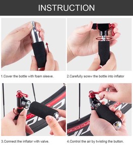Pompe à <span class=keywords><strong>vélo</strong></span> CO2 16 G, mini <span class=keywords><strong>gonfleur</strong></span> de <span class=keywords><strong>vélo</strong></span> avec valve Presta/Schrader, réservoir CO2 16 G, pompe à air d'urgence pour <span class=keywords><strong>vélo</strong></span> - Product Image 4