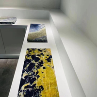Étiquettes bleues de luxe du brésil, en granit translucide, pour panneau mural, décoration en marbre de haute qualité, 1000 pièces