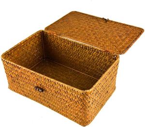 Cesto per <span class=keywords><strong>Biancheria</strong></span> <span class=keywords><strong>Sporca</strong></span> in Rete con 3 Cassetti, Cesto per Frutta in Juta Intrecciata, Cesto Pieghevole di Alta Qualità in Paglia di Mare - Product Image 4