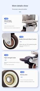 1,5/2 Zoll L-förmige stumme TPR-Rollen Edelstahl-<span class=keywords><strong>Mini</strong></span> räder für Wagen möbel Silent Casters - Product Image 3