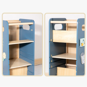 <span class=keywords><strong>Tour</strong></span> d'apprentissage Montessori en <span class=keywords><strong>bois</strong></span> 4 en 1 pour bébé, jouets éducatifs d'aide à la cuisine à hauteur réglable pour les tout-petits - Product Image 3