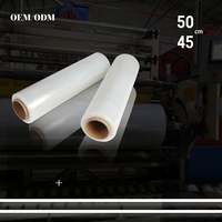 Film Étirable en Polyéthylène pour Palette (45cm x 450m, 20 Microns) – Film Plastique Transparent LDPE de Banderolage
