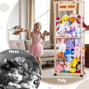 Étagère de rangement en bois transfrontalière pour poupées et jouets en peluche pour enfants, idéale pour le salon, en bois - Product Image 2