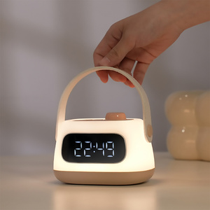 Veilleuse LED Réveil numérique sans fil à intensité variable Lampe de chevet pour bureau, chambre de bébé, allaitement, chambre d'enfant, cadeau USB, décoration artistique pour la maison - Product Image 2