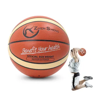 Zhensheng hochwertiger laminierter Basketball mit individuellem Logo und PU PVC offizielle Größe 7