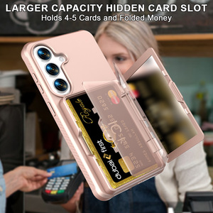 Funda Protectora para Teléfono con Ranura para Tarjetas y Espejo Integrado, Doble Capa, Resistente a Impactos, para Samsung Galaxy S26 Ultra - Product Image 4