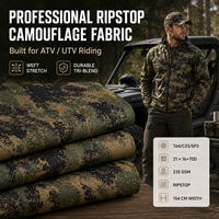 Tissu extérieur 235 g/m² en polyester et coton extensible, tissu camouflage, tissu ripstop pour ATV, vêtements de sport anti-UV, vêtements de moto