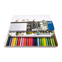 Boîte à crayons en métal de couleur exquise, personnalisée et imprimée en gros, avec emballage en boîte métallique à compartiments