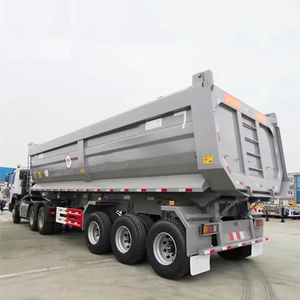 Camion à benne basculante auto-chargeur à quatre essieux de 50 tonnes, semi-remorque de 40 m3 avec benne arrière, remorque en acier d'occasion à prix compétitif - Product Image 5