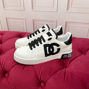 Zapatillas Deportivas Casuales de Moda de Lujo con Punta Cuadrada para Hombre y Mujer, Cuero Genuino y Forro de Algodón con Cierre de Cordones para Caminar - Product Image 1