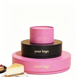 Custom Recyclable Luxury Food Grade <b>Cardboard</b> Can, Round Paper <b>Tube</b> Packaging for Tiramisu Cheesecake & Baked Desserts - Product Image 1