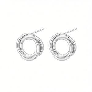 Amy Amy Fashion <b>Stud</b> Earrings <b>Silver</b> Plated Geometric Design For Women PE2662 - Product Image 3