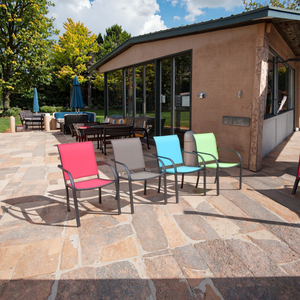 <span class=keywords><strong>Fauteuil</strong></span> de jardin moderne <span class=keywords><strong>confortable</strong></span> et respirant en tissu textilène, cadre en métal robuste, empilable, pour villa, cour, patio - Product Image 6