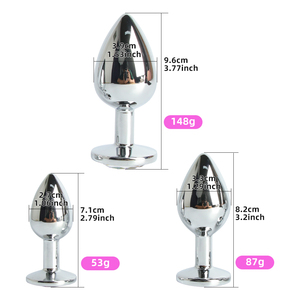 FairyKiss Ensemble <span class=keywords><strong>de</strong></span> 3 bouchons anaux colorés, couleurs éblouissantes, métal <span class=keywords><strong>de</strong></span> sécurité, jeux sexuels fantastiques pour débutants - Product Image 2