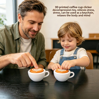 Jouets anti-stress en forme de tasse à café, jouets sensoriels imprimés en 3D, porte-clés anti-stress, jouets anti-stress pour soulager le stress, l'autisme, l'hyperactivité