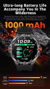 Montre connectée V45 Outdoor, grande batterie 1000 mAh, écran HD 1,46'', boussole, étanche IP68, suivi <span class=keywords><strong>de</strong></span> la santé, sports - Product Image 3