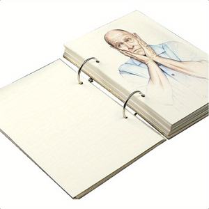 สมุดสเก็ตช์ลายใบไม้แบบหนา160GSM รีฟิลแบบเกลียวผ้าลินินย้อนยุค - Product Image 2