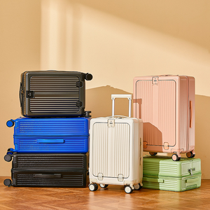 PC Material Front Open Suitcase Computer Separate Layer Multi-function <strong>Pull</strong> Rod Box USB Interface Suitcase in Large Stock - Product Image 3