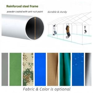 10 Person <b>Canvas</b> Tent Quick Setup Steel Tube <b>Frame</b> Four-Season Refugee Emergency Shelter Disaster Relief - Product Image 6