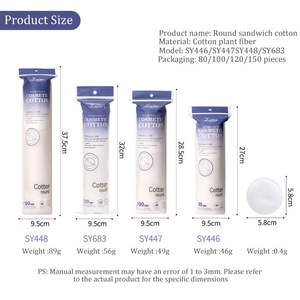 LMLTOP Vente en gros de tampons de <span class=keywords><strong>coton</strong></span> jetables ronds à double motif, doux pour la peau, pour le démaquillage et le retrait du vernis à ongles SY446-448 - Product Image 4