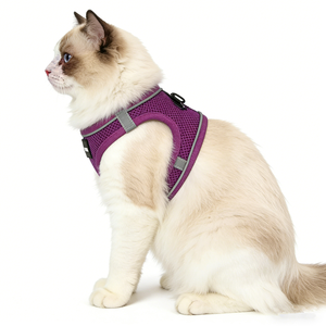 2026年春 小型犬用猫ハーネス 調整可能 子犬猫ハーネスベスト フレンチブルドッグ チワワ パグ ペット用屋外散歩用首輪 - Product Image 2