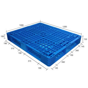 Palet de Plástico HDPE PP Virgen Perforado Apilable de Seis Patas, 1200*1000mm, 1200x1000mm, 120x100cm, 1200*1000cm - Product Image 2