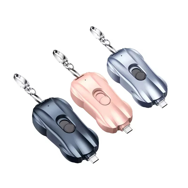 2025 Popular Mini Keychain Power Bank Telescopic Design Fast Charging Portable Battery Mobile Devices Earphones Made ABS
