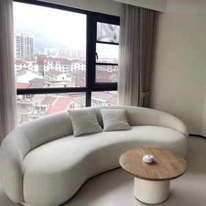 Sofá nórdico contemporáneo para sala de estar, sofá curvo semicircular, sofá tapizado de diseñador, Villa, apartamento, oficina, Vestíbulo - Product Image 4